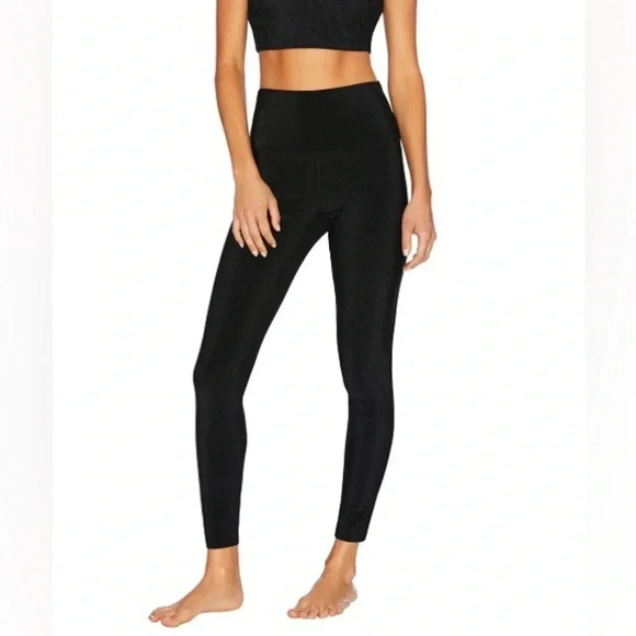 Beach Riot Pants - BEACH RIOT SPORT Glitter Ayla Legging Black Glitter Large Workout Yoga Running